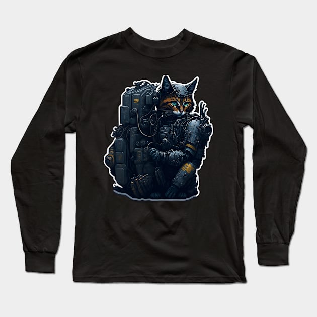 Mecha Cat_004 Long Sleeve T-Shirt by Kulturmagazine